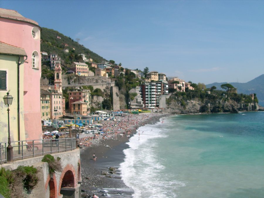 Panorama von Sori an der ligurischen Küste